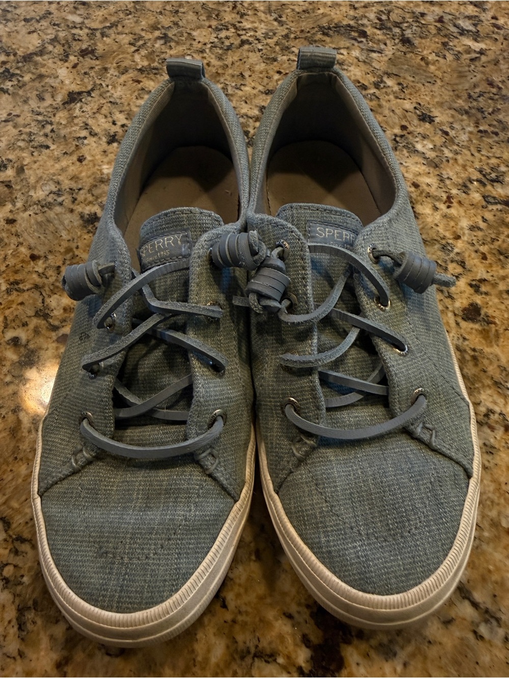 Sperry Canvas Low-Top Sneakers in Washed Teal